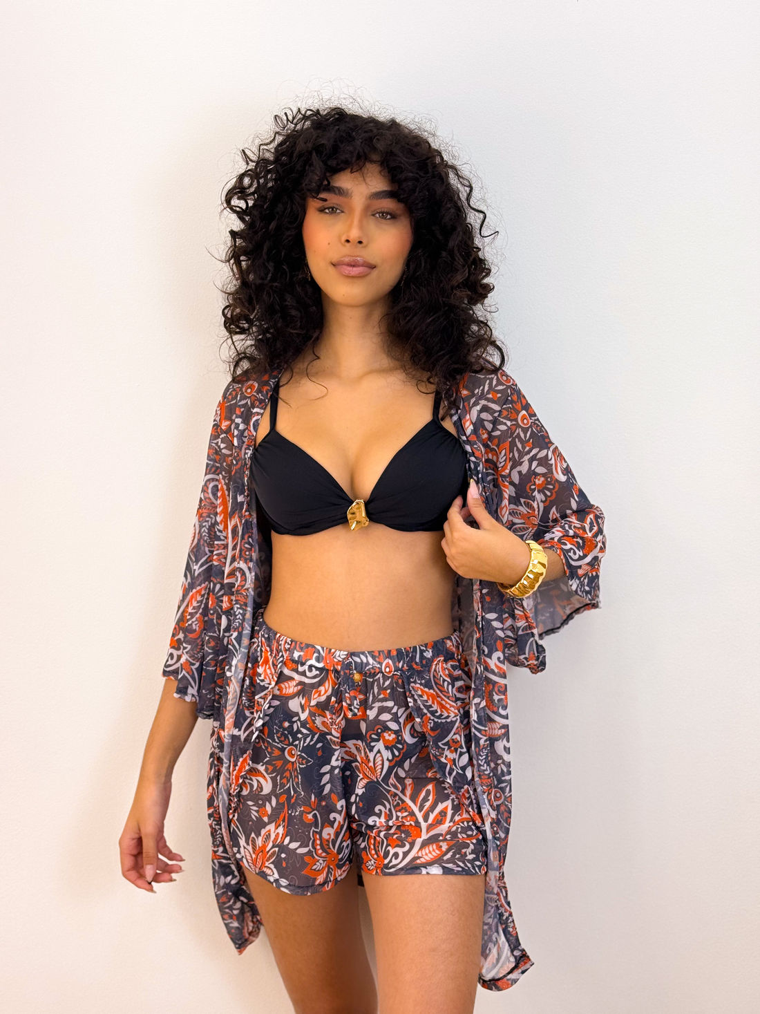 KIT RIO - FLORAL CINZA