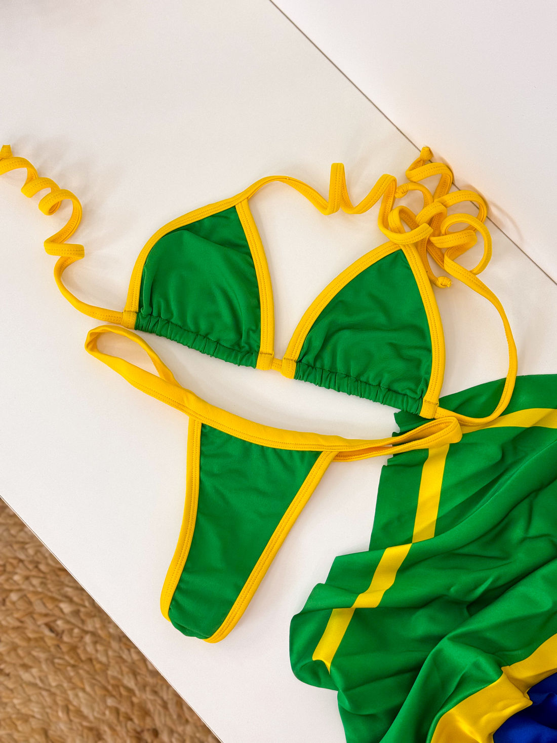 CORTININHA RIO - AMARELO E VERDE