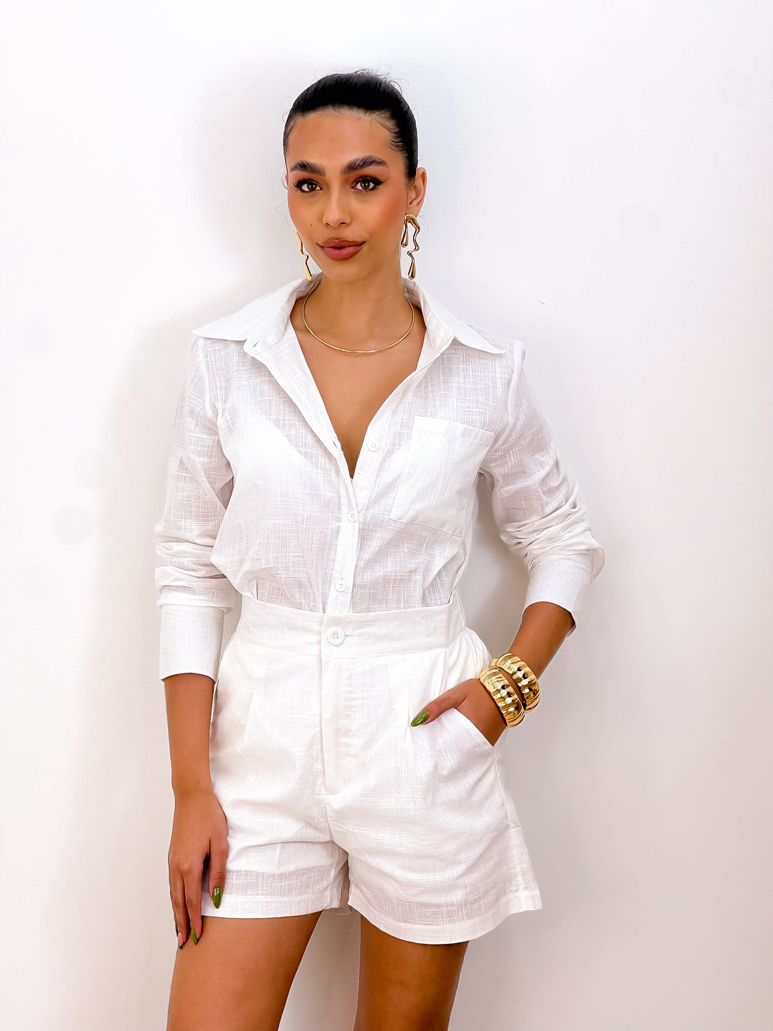 KIT CAMISA E SHORT SUMMER - BRANCO