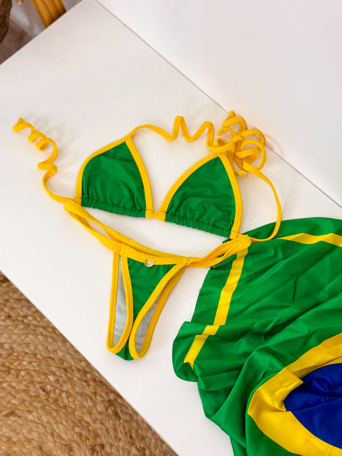 CORTININHA RIO - AMARELO E VERDE