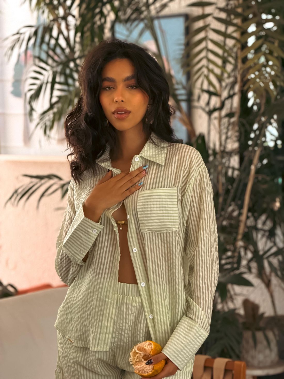 CAMISA LISTRADA - VERDE
