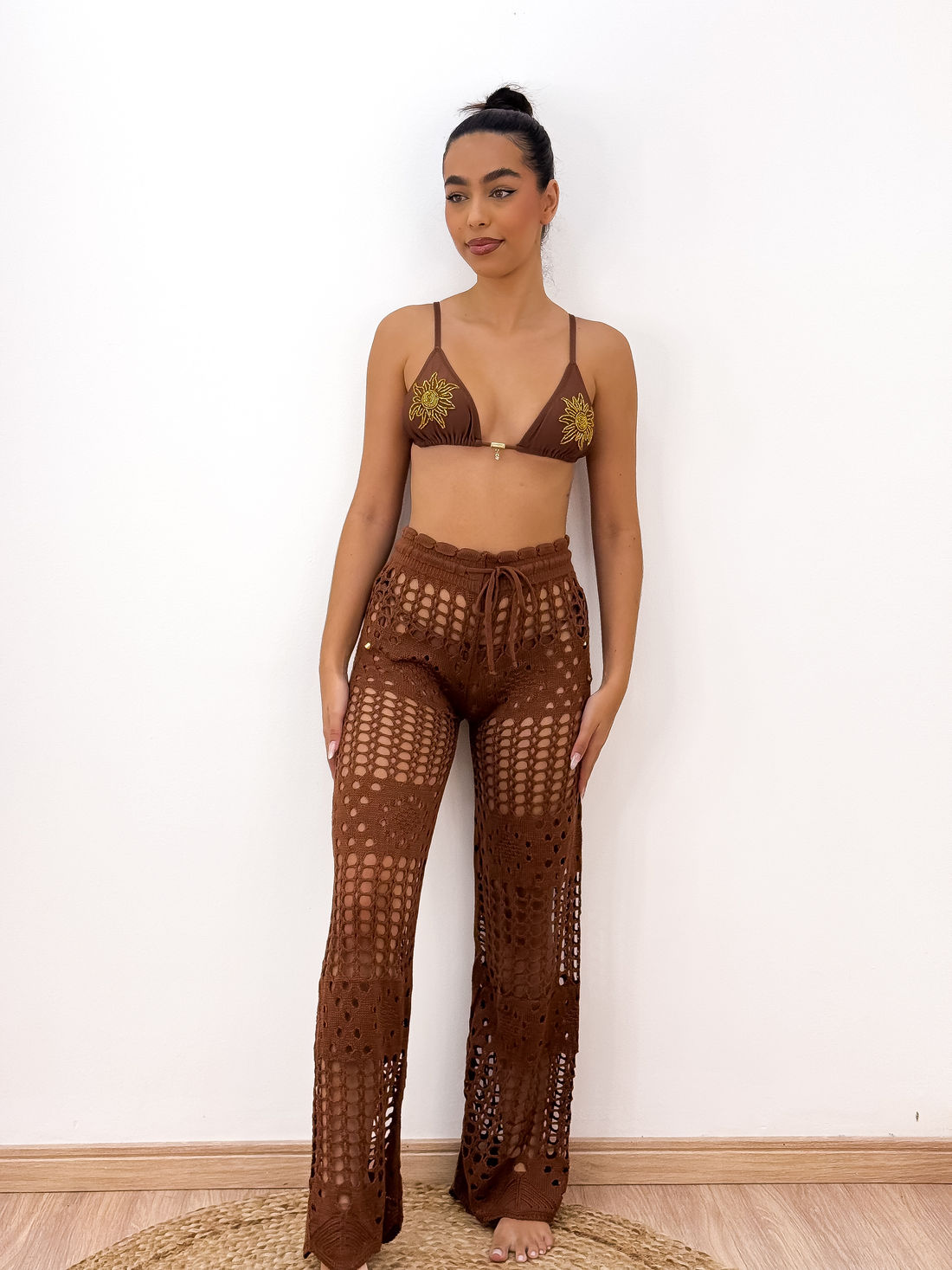 CALÇA TRICÔ MARESIA - MARROM