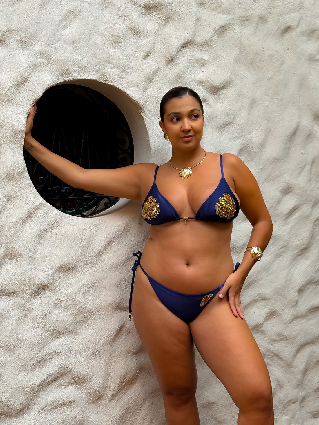 CORTININHA GLOW CONCHAS - AZUL MARINHO CORTININHA GLOW CONCHAS - AZUL MARINHO