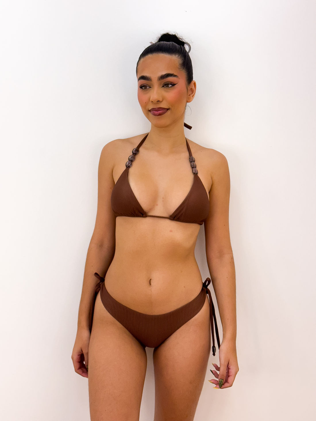 CORTININHA MIÇANGAS CANELADO - MARROM