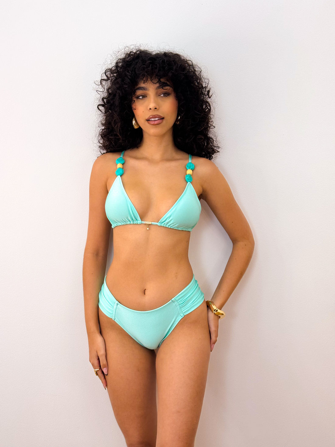 CORTININHA BALI COM CALCINHA BOMBOM - VERDE ÁGUA