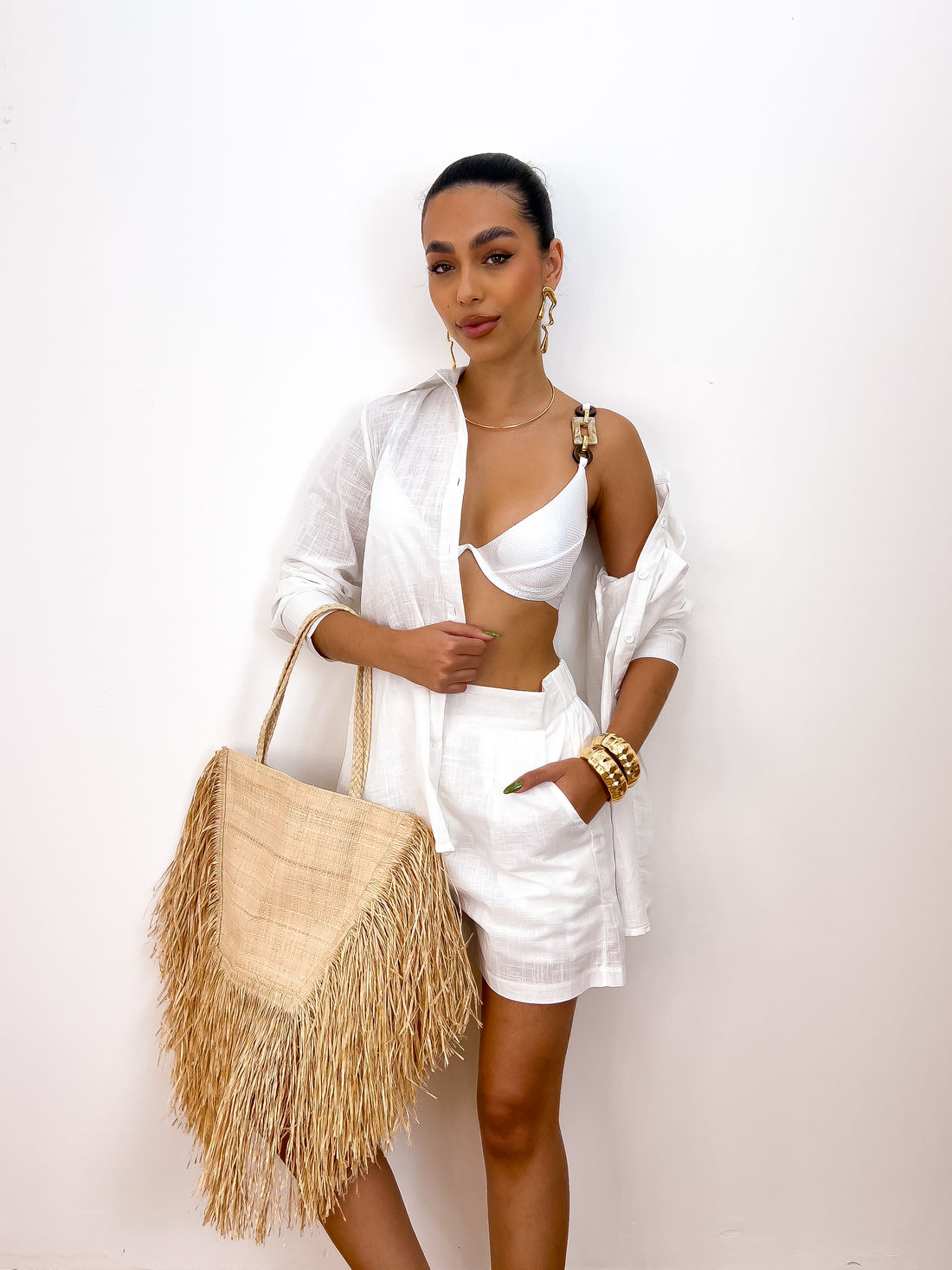 KIT CAMISA E SHORT SUMMER - BRANCO