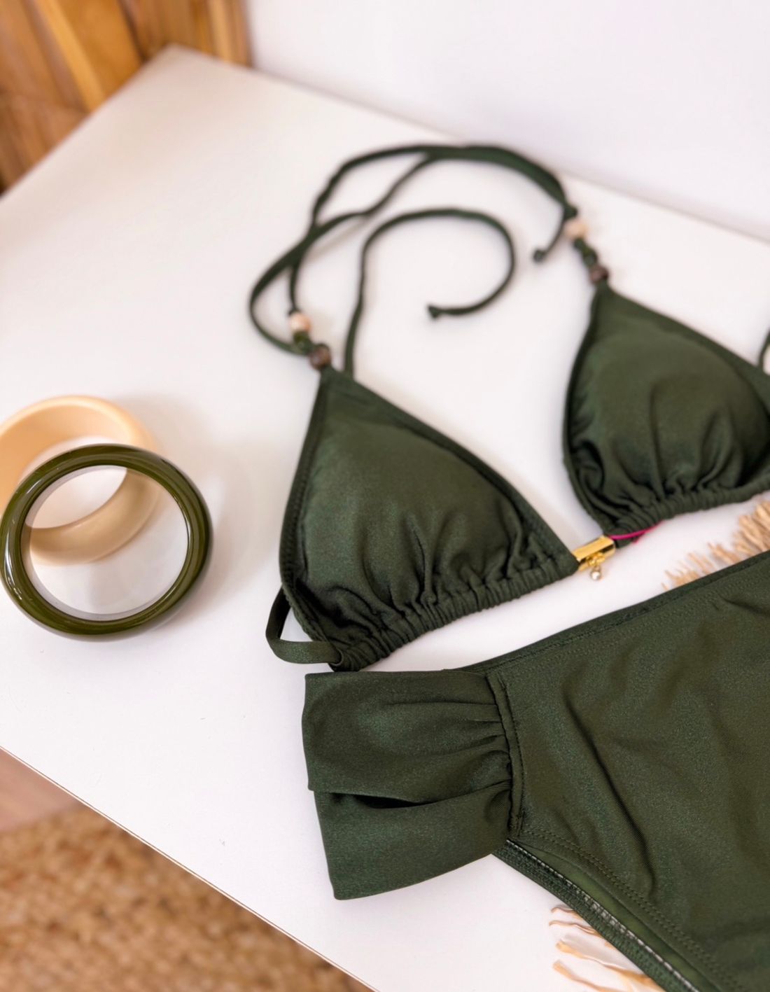 CORTININHA MIÇANGAS CALCINHA BOMBOM - VERDE MILITAR