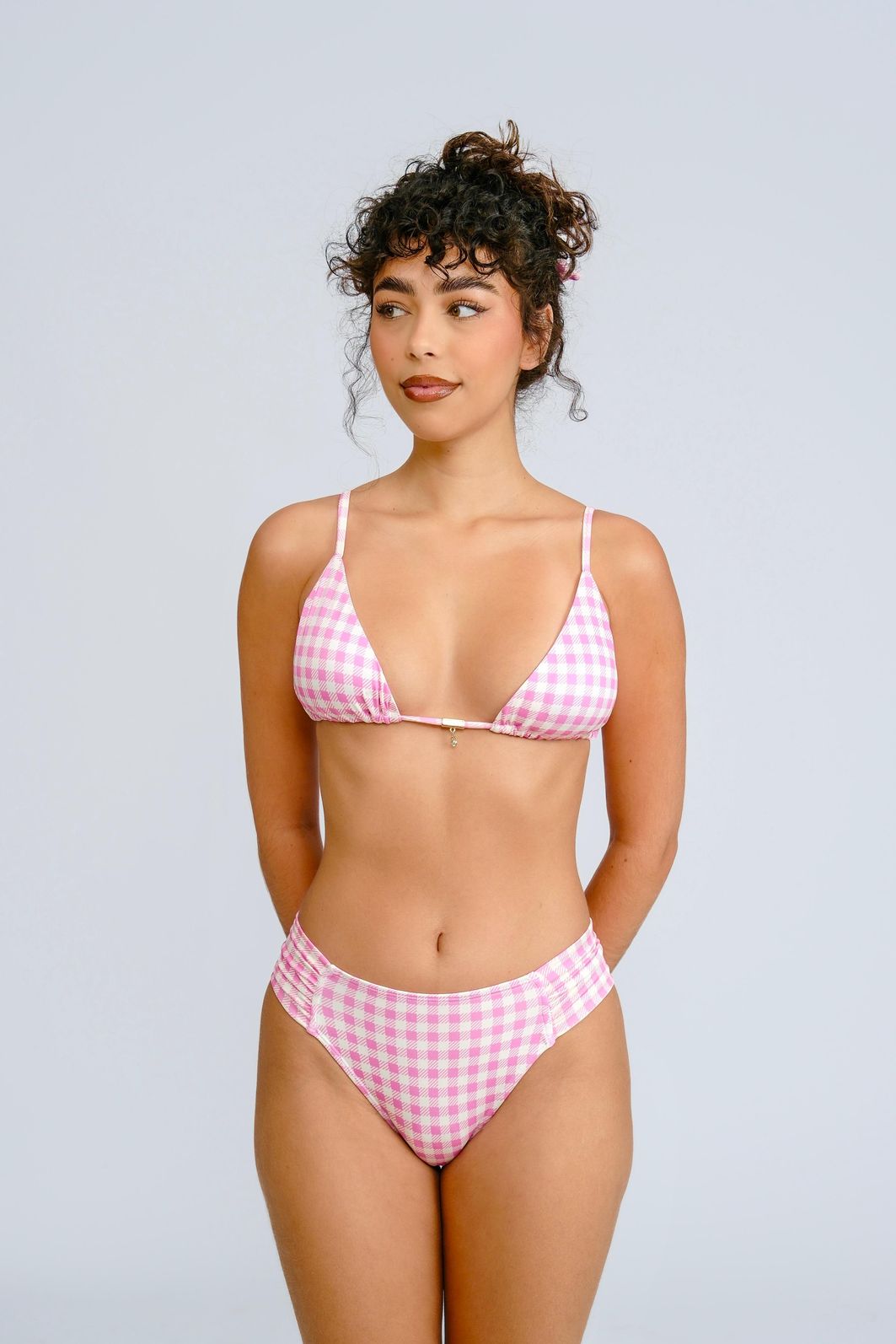 XADREZ ROSA - CORTININHA CALCINHA TRADICIONAL