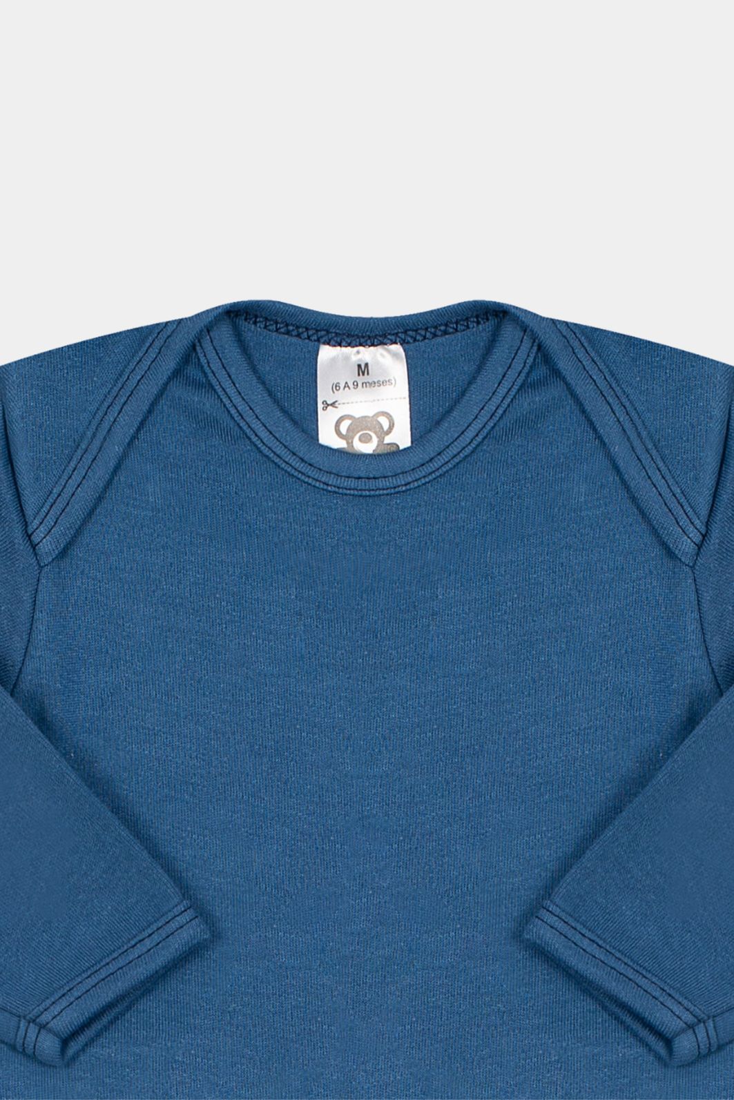 Body Suedine Manga Longa Liso Marinho Stolf Body Suedine Manga Longa Liso Marinho Stolf