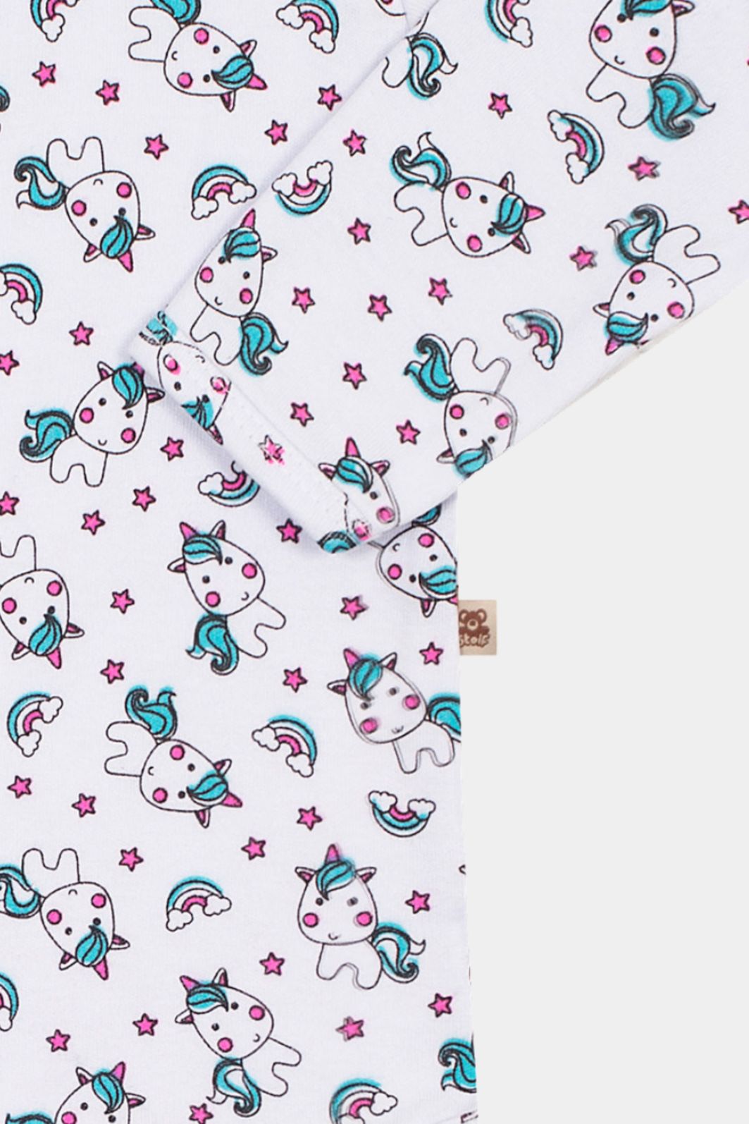 Body Suedine Manga Longa Estampado Unicórnio Stolf Body Suedine Manga Longa Estampado Unicórnio Stolf