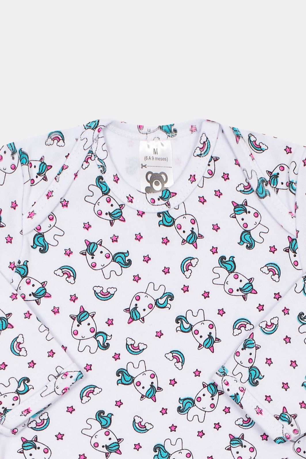 Body Suedine Manga Longa Estampado Unicórnio Stolf Body Suedine Manga Longa Estampado Unicórnio Stolf