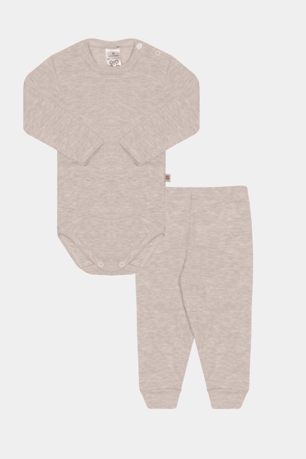 Conjunto Canelado Longo Mescla Claro Stolf Conjunto Canelado Longo Mescla Claro Stolf