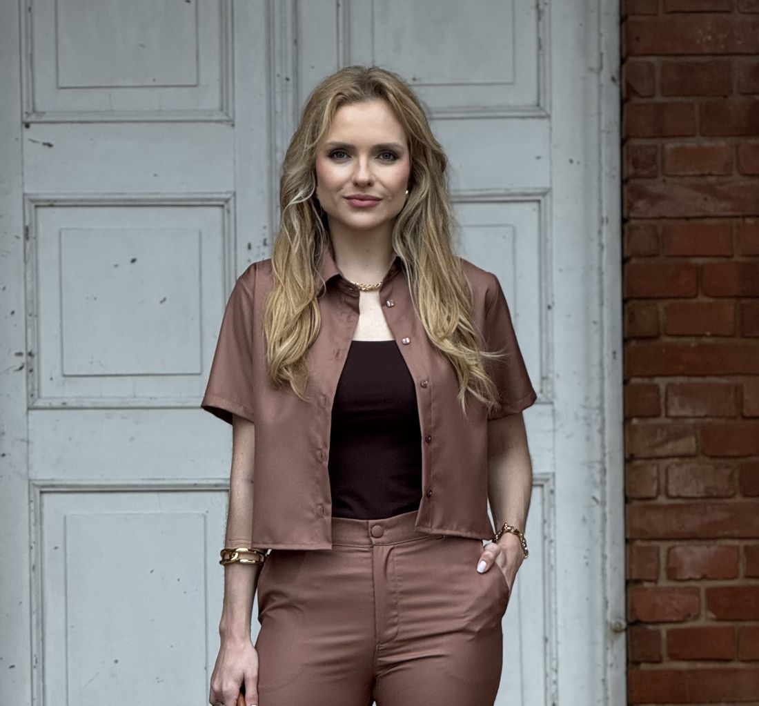 Camisa Valerie Marrom Camisa Valerie Marrom
