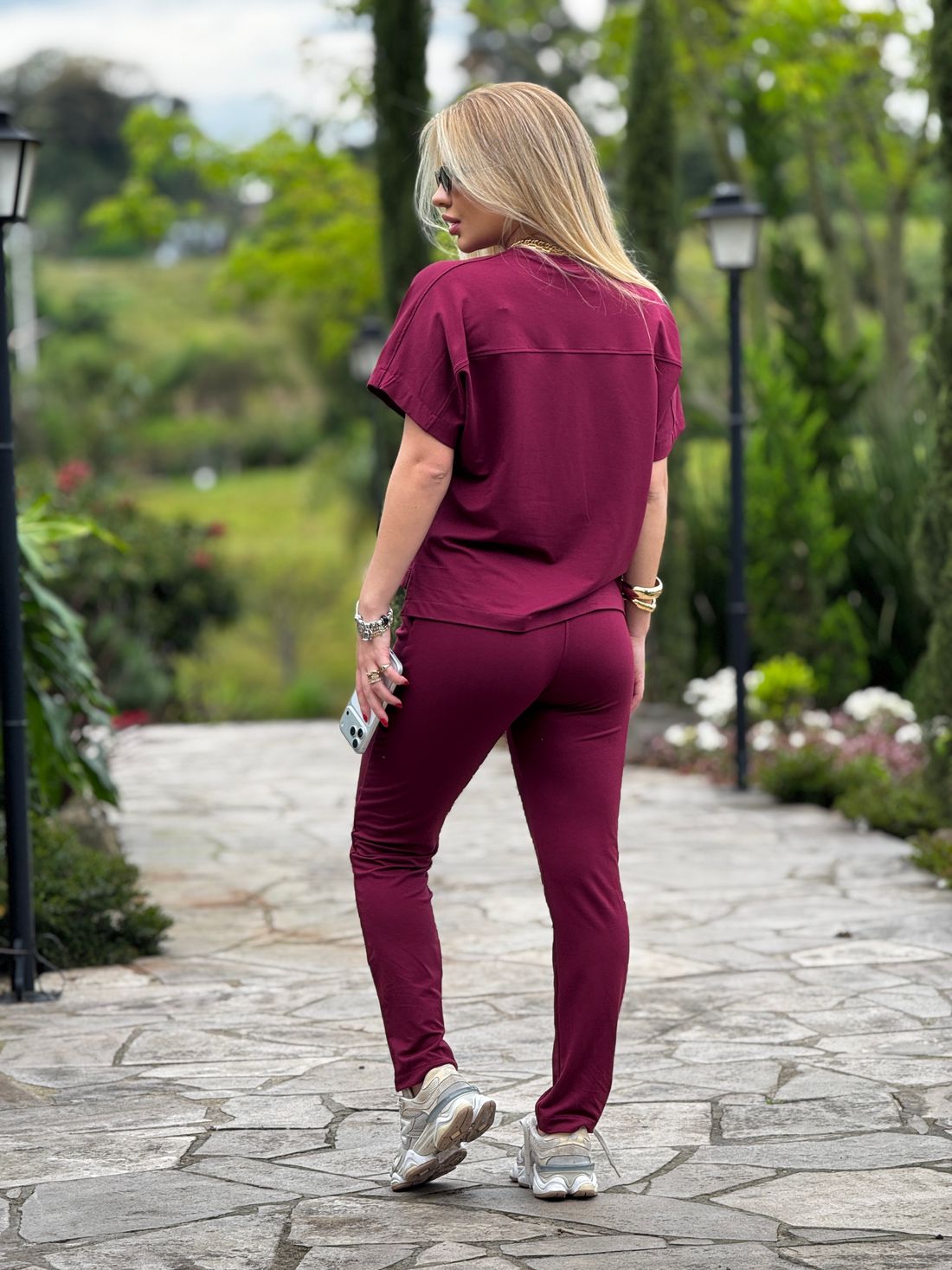 Calça Moletinho Hellen Bordo