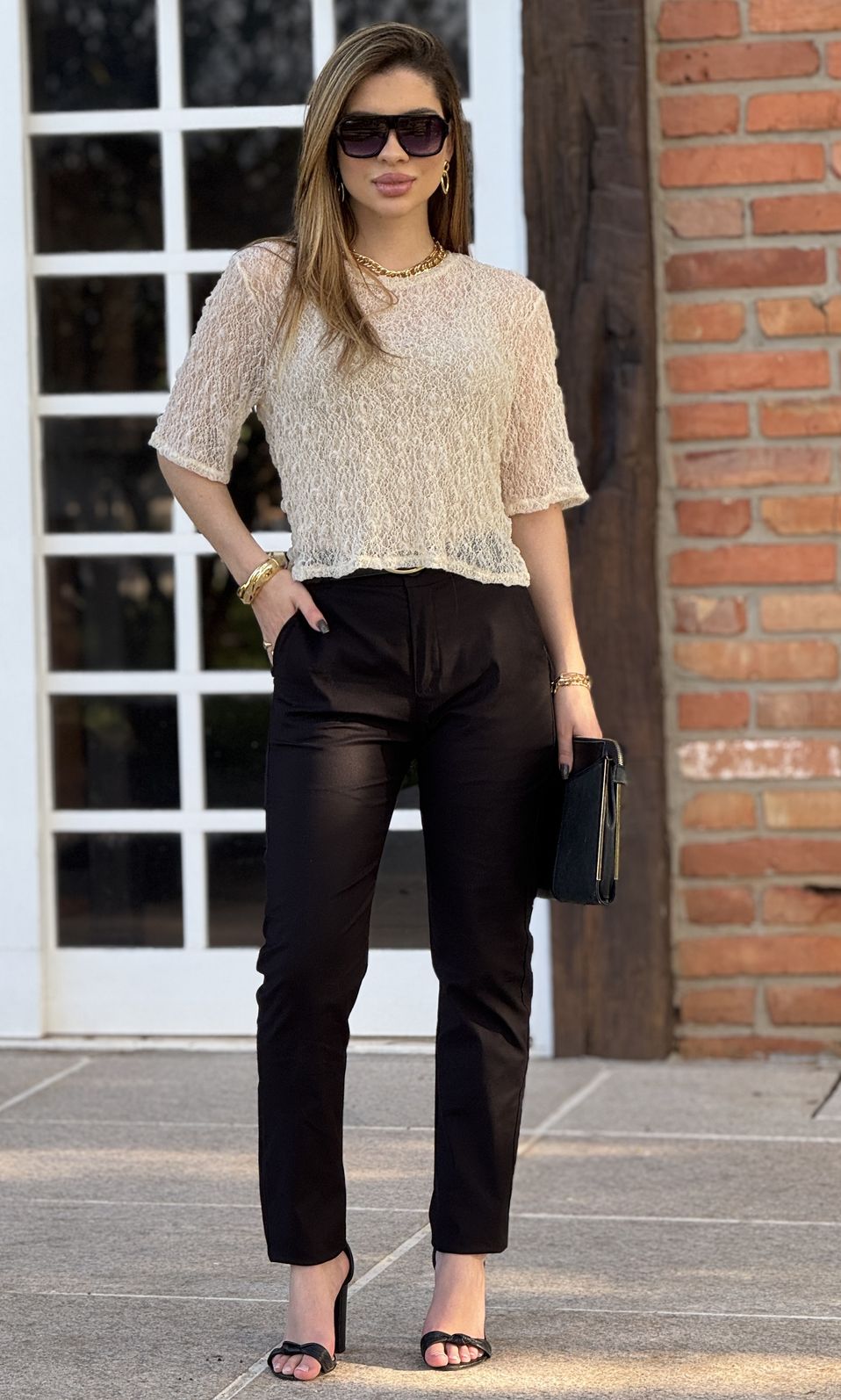 Calça Reta Luana Preta Calça Reta Luana Preta