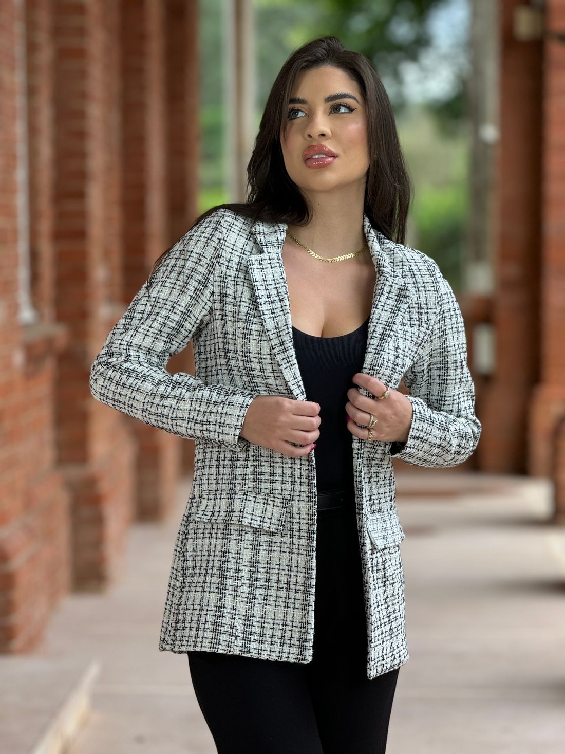 Blazer Alfaiataria Tweed Off Blazer Alfaiataria Tweed Off