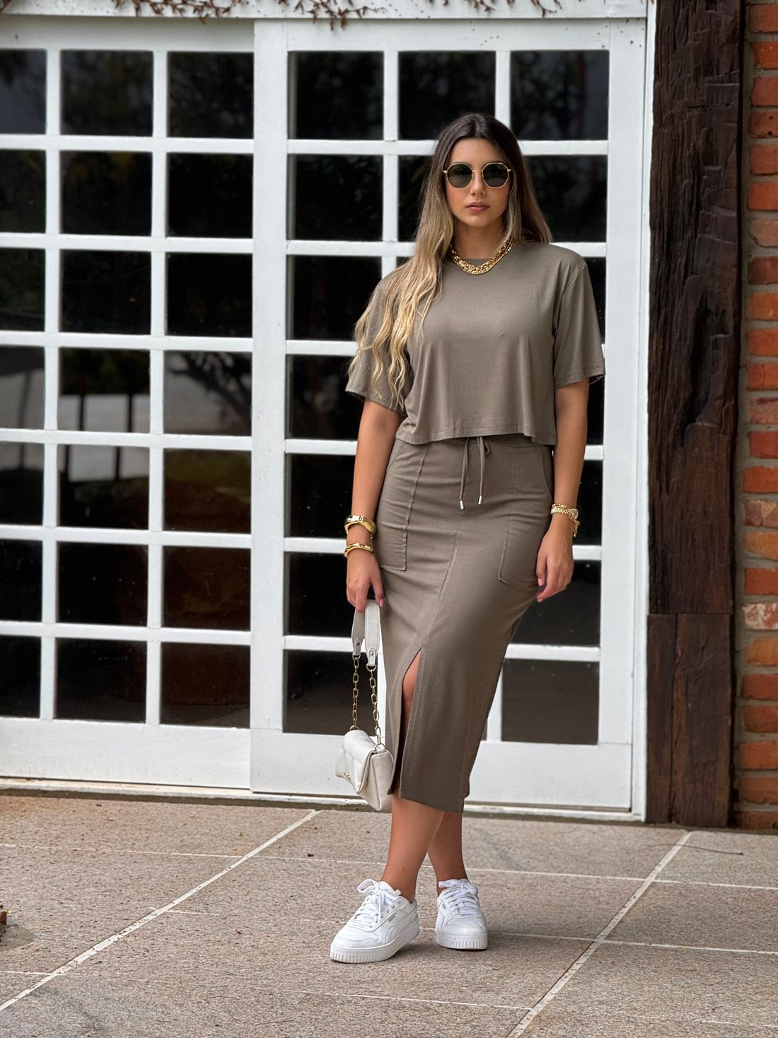 T-shirt Box Malha Chiara Verde