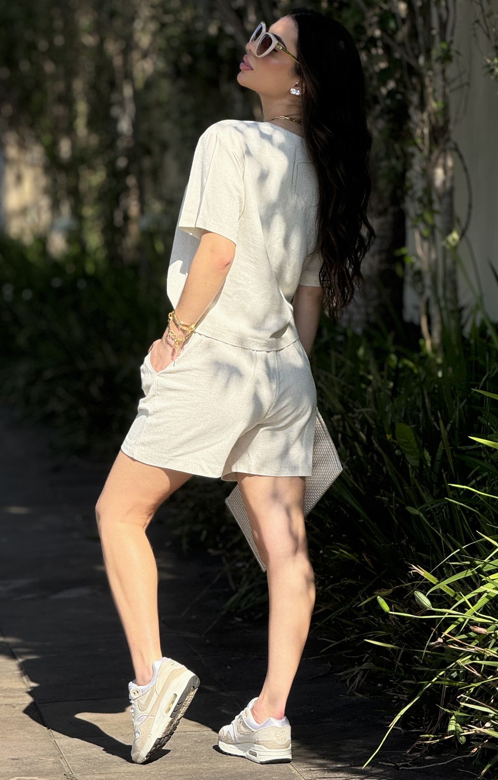 Short Linho Estonado Natural