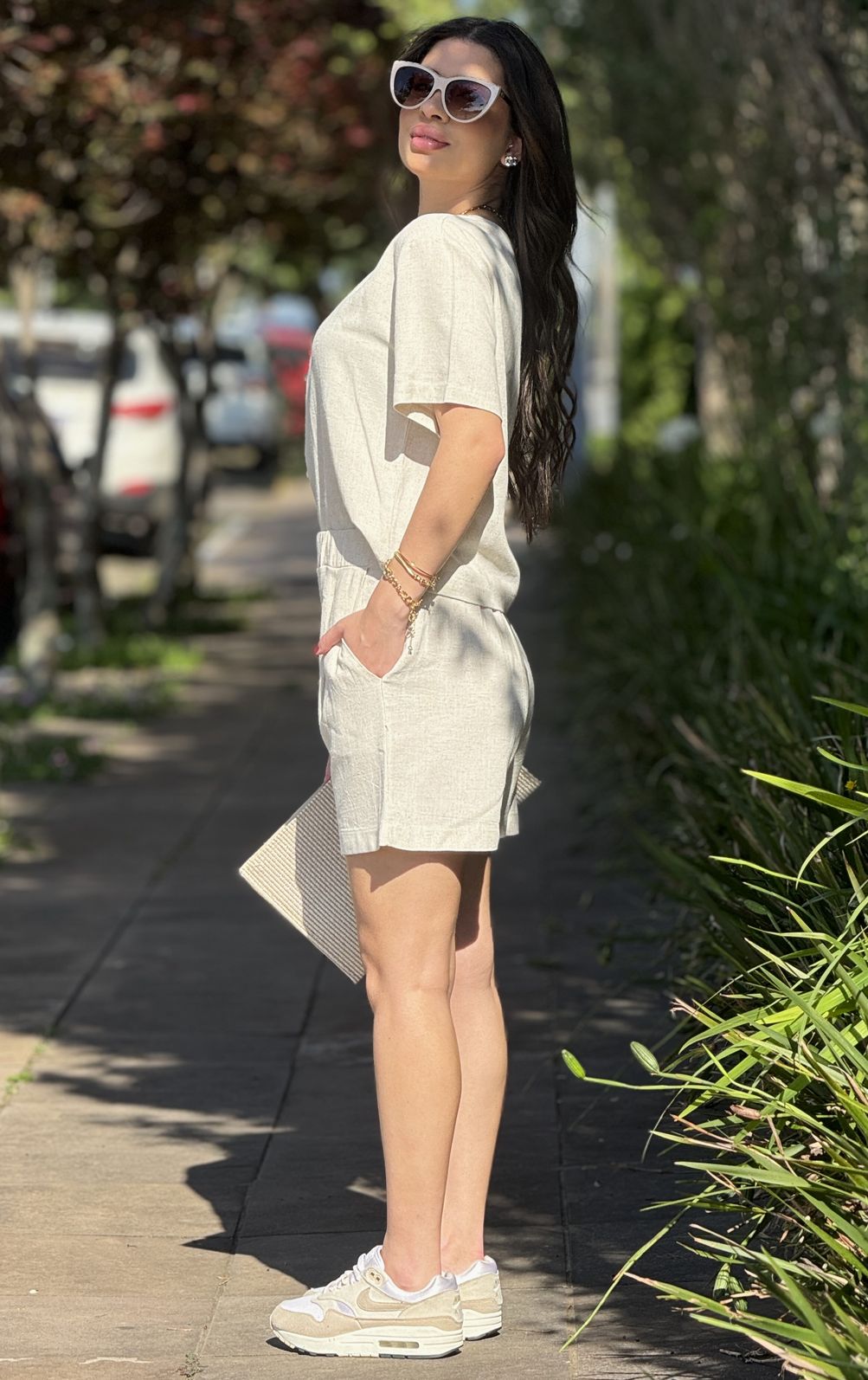 Short Linho Estonado Natural