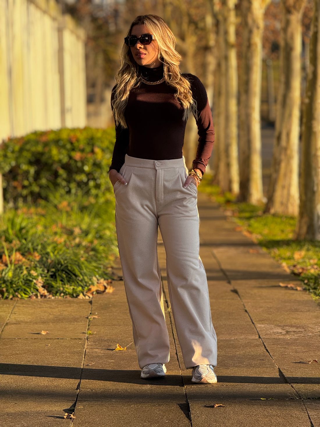 Wide Leg Apeluciada Louise Bege Wide Leg Apeluciada Louise Bege