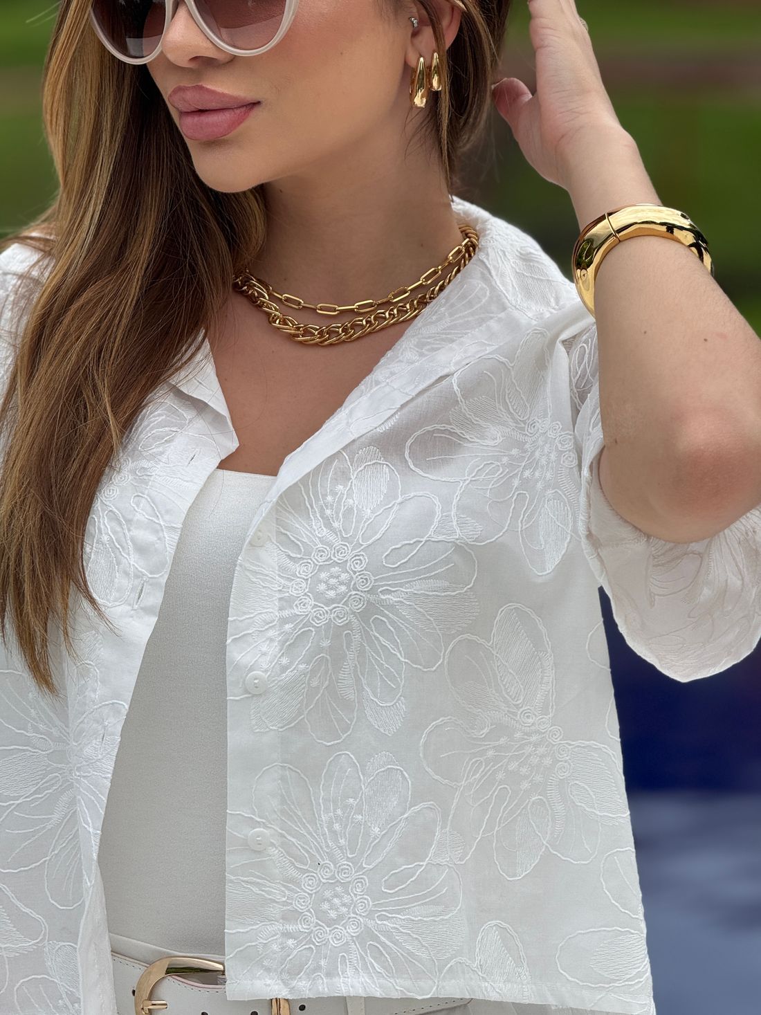 Camisa Box Algodão Bordado