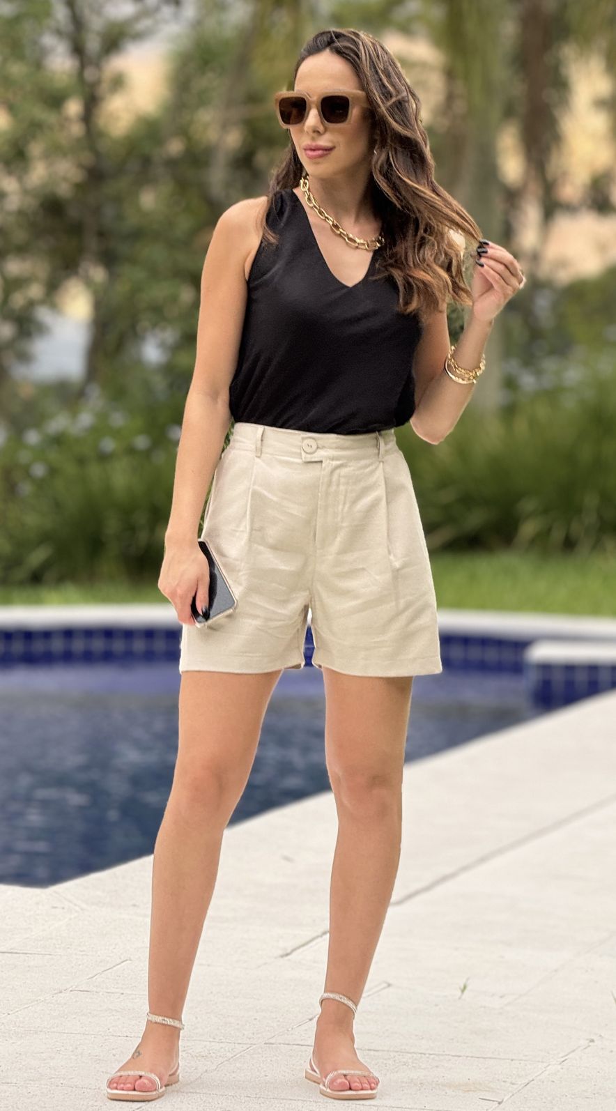 Short Alfaiataria Samantha Areia Short Alfaiataria Samantha Areia