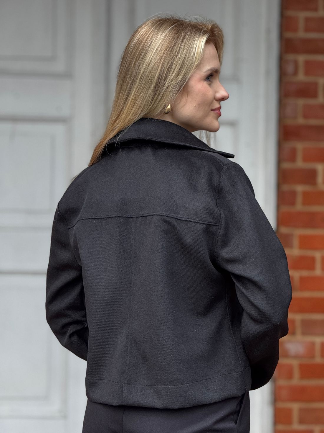 Jaqueta Twill Louise Preta Jaqueta Twill Louise Preta