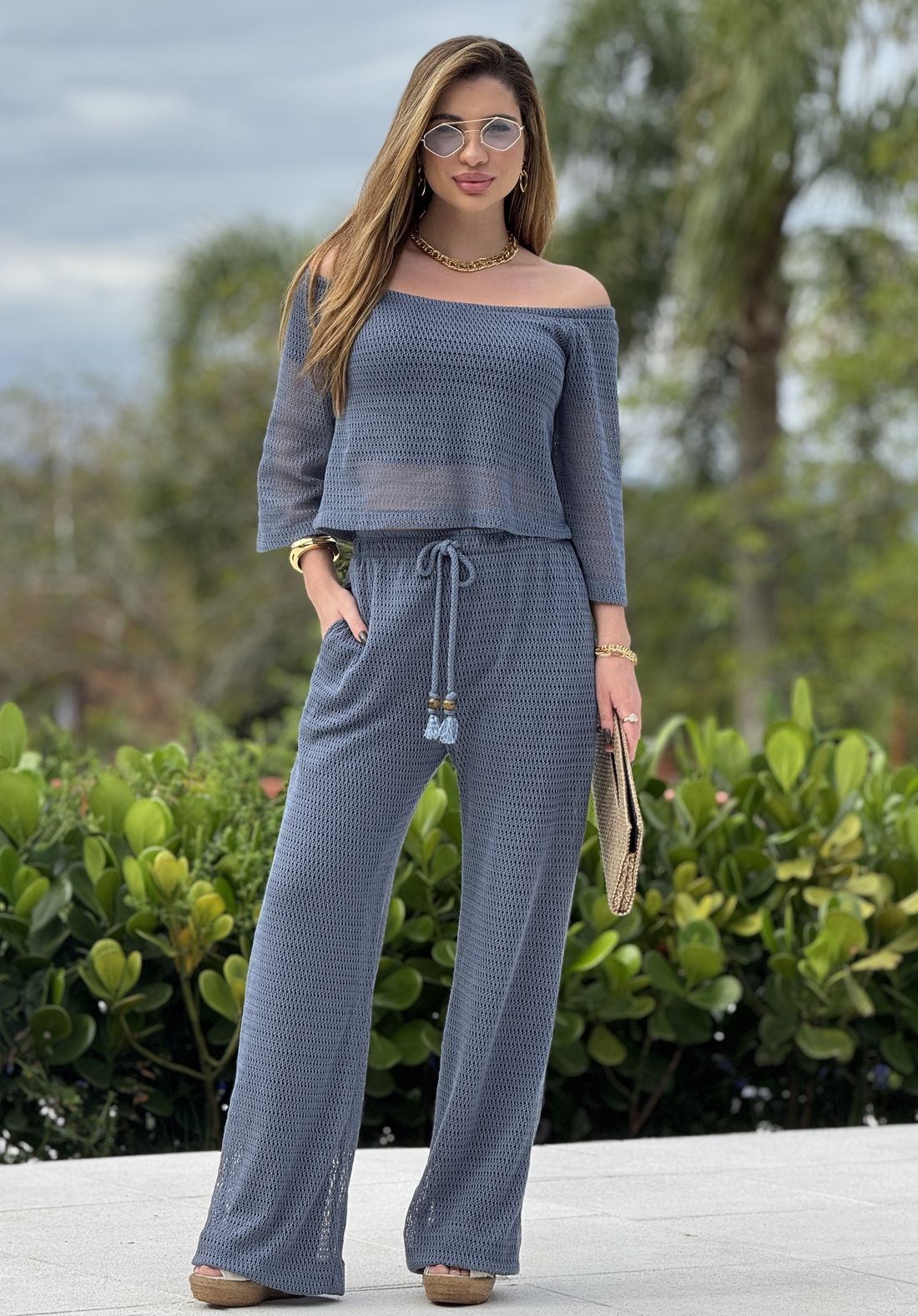 Ombro-Ombro Mariah Azul Ombro-Ombro Mariah Azul