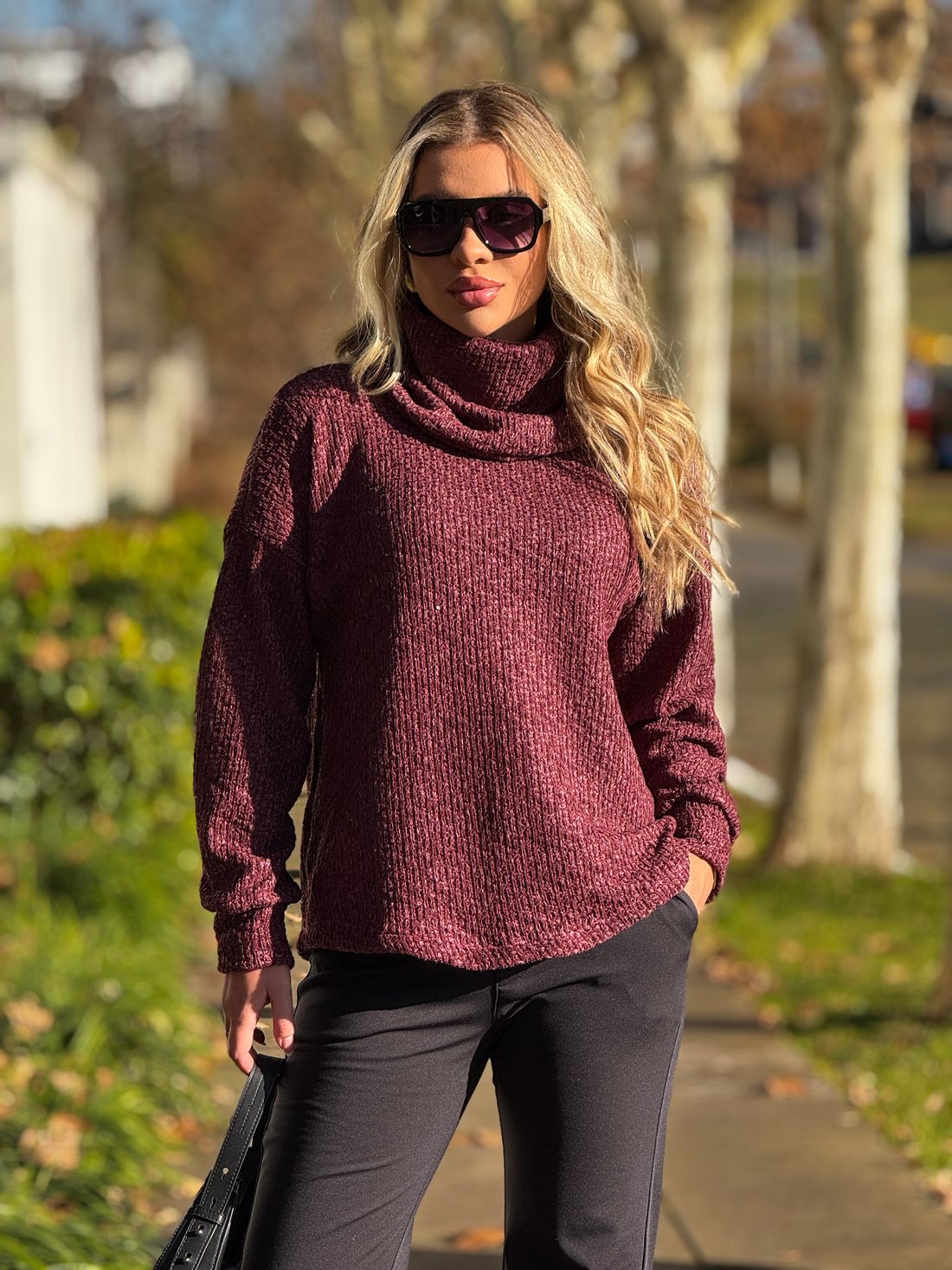 Blusão Tricot Nubia Bordo Blusão Tricot Nubia Bordo
