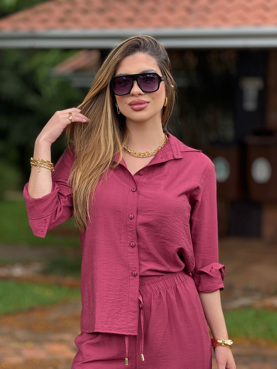 Camisa Erika Summer Bordo Camisa Erika Summer Bordo