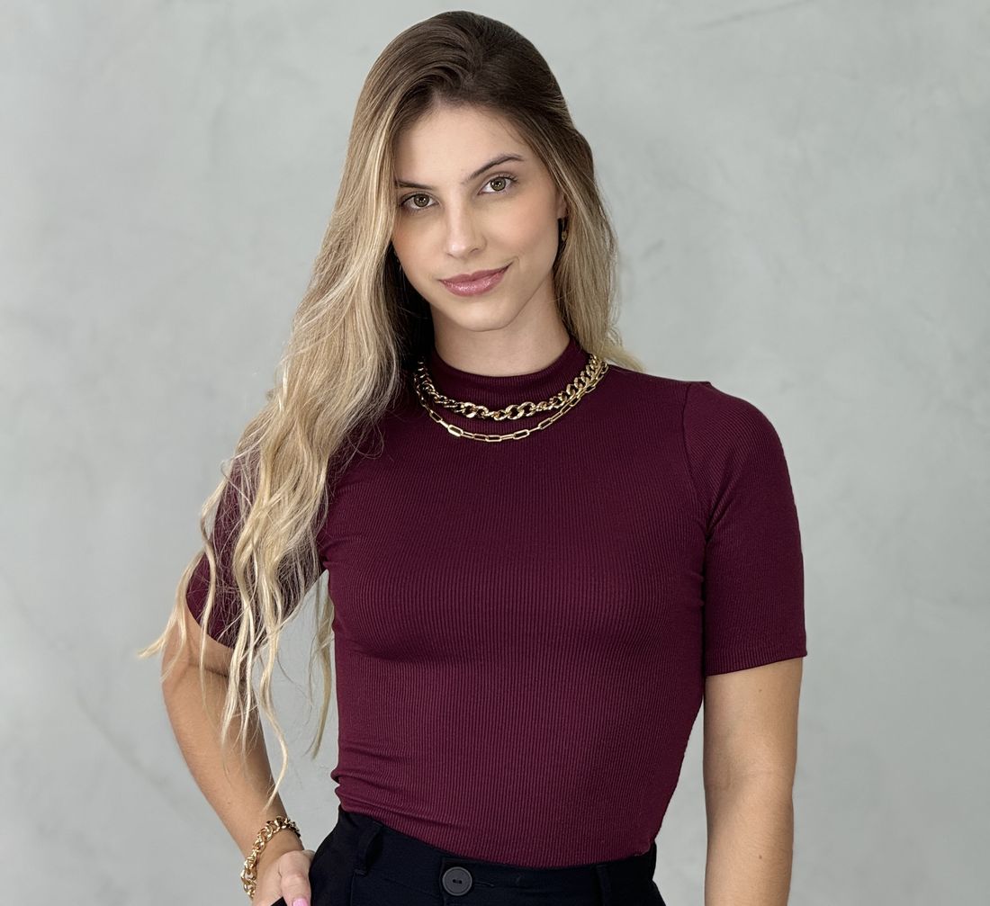 Basiquinha Canelada Bordo Basiquinha Canelada Bordo