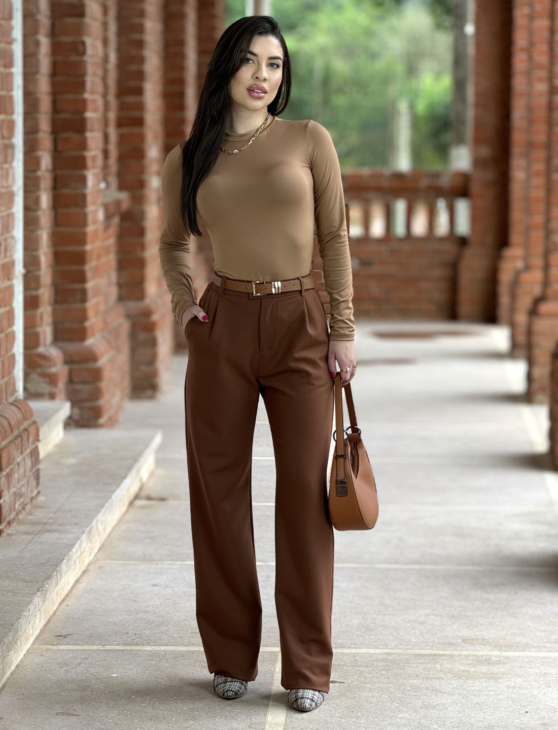 Wide Leg Alfaiataria Marrom Wide Leg Alfaiataria Marrom