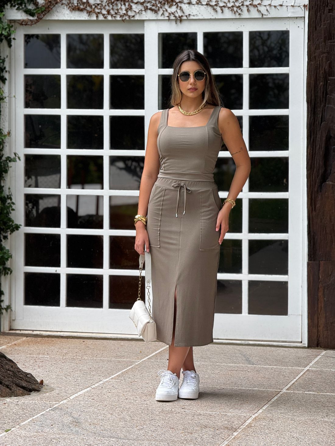 Saia Moletinho Chiara Verde Saia Moletinho Chiara Verde