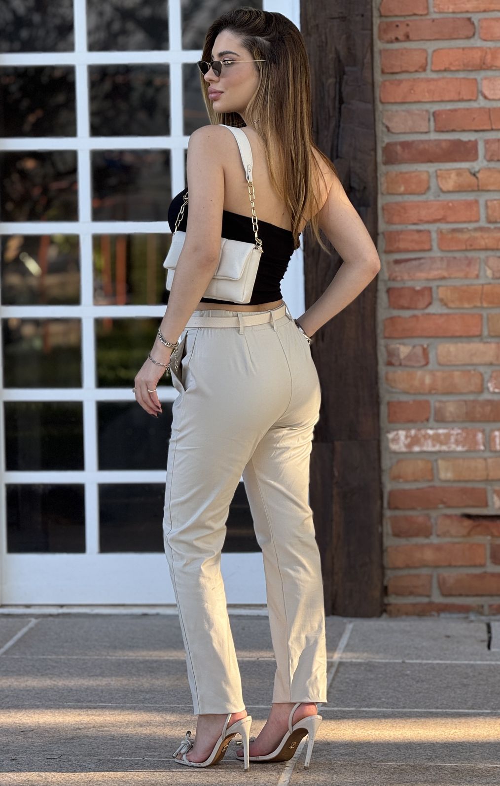 Calça Reta Luana Gelo Calça Reta Luana Gelo