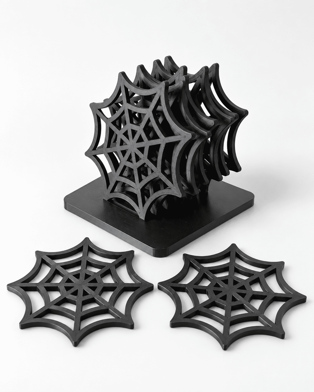 Kit 6 Porta-Copos Teia de Aranha Halloween em Impressão 3D Kit 6 Porta-Copos Teia de Aranha Halloween em Impressão 3D