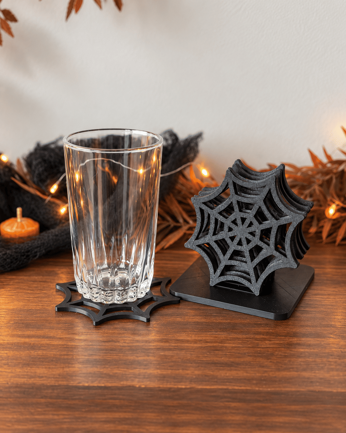 Kit 6 Porta-Copos Teia de Aranha Halloween em Impressão 3D Kit 6 Porta-Copos Teia de Aranha Halloween em Impressão 3D