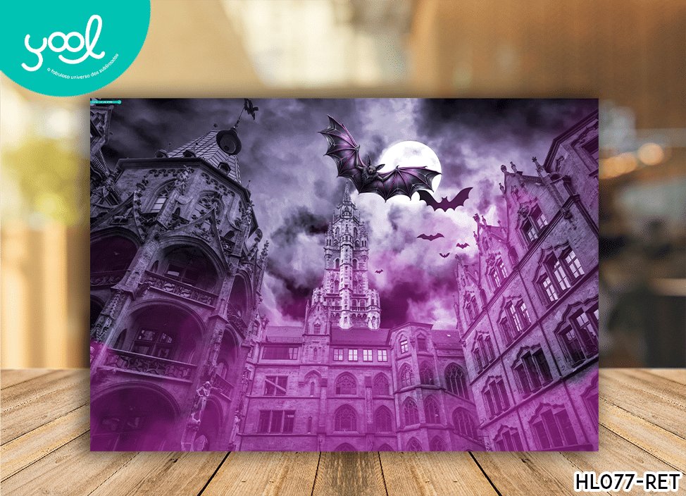 Painel Retangular Halloween Morcego Sombrio 2,20 X 1,50