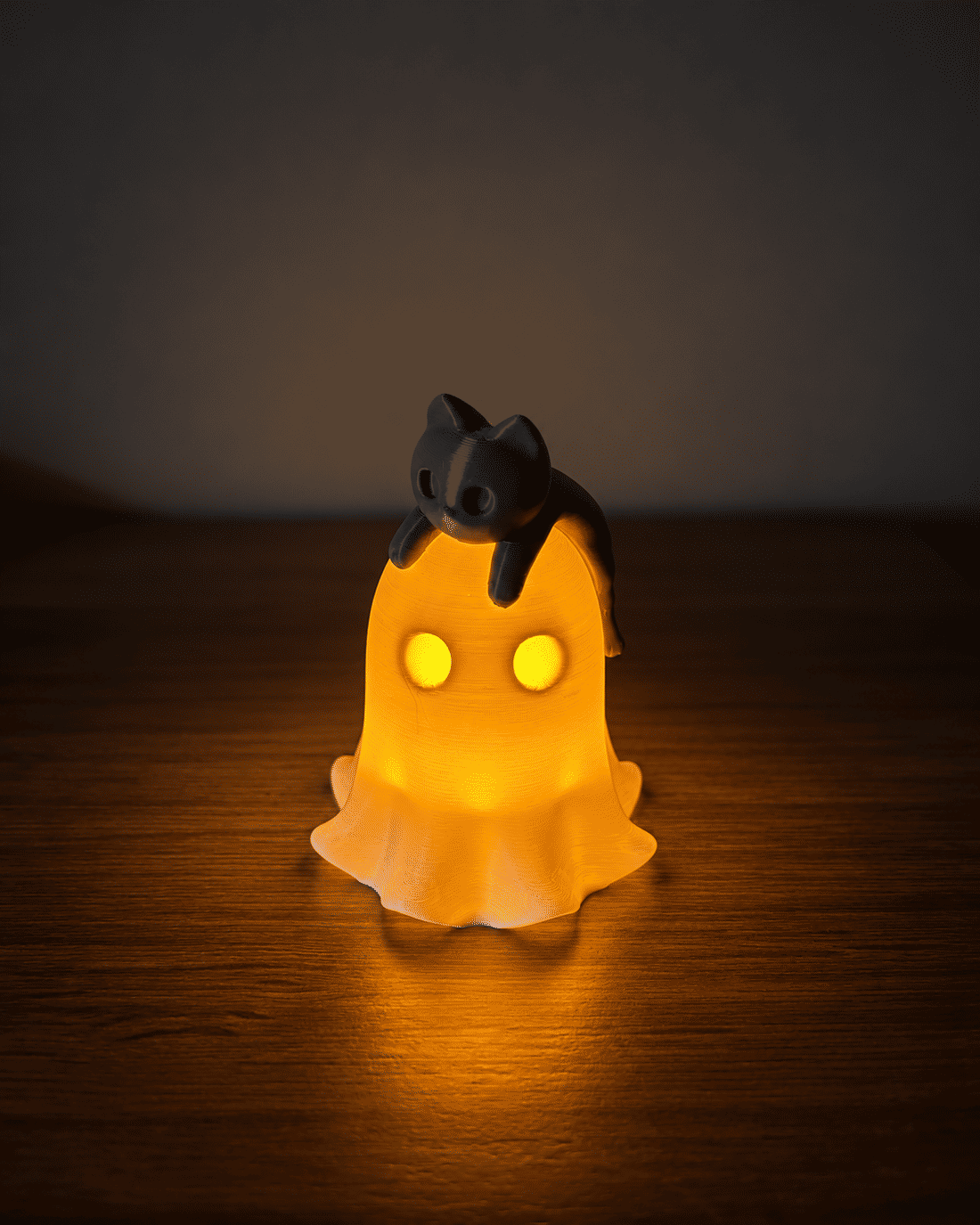 Luminária Gatinho Fantasma Halloween em Impressão 3D Luminária Gatinho Fantasma Halloween em Impressão 3D