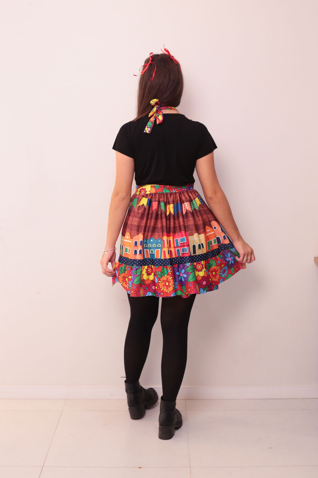 Vestido Festa Junina Arraiá Cidade Junina — Veste P ao G2 + Brinde 2 Laços Vestido Festa Junina Arraiá Cidade Junina — Veste P ao G2 + Brinde 2 Laços