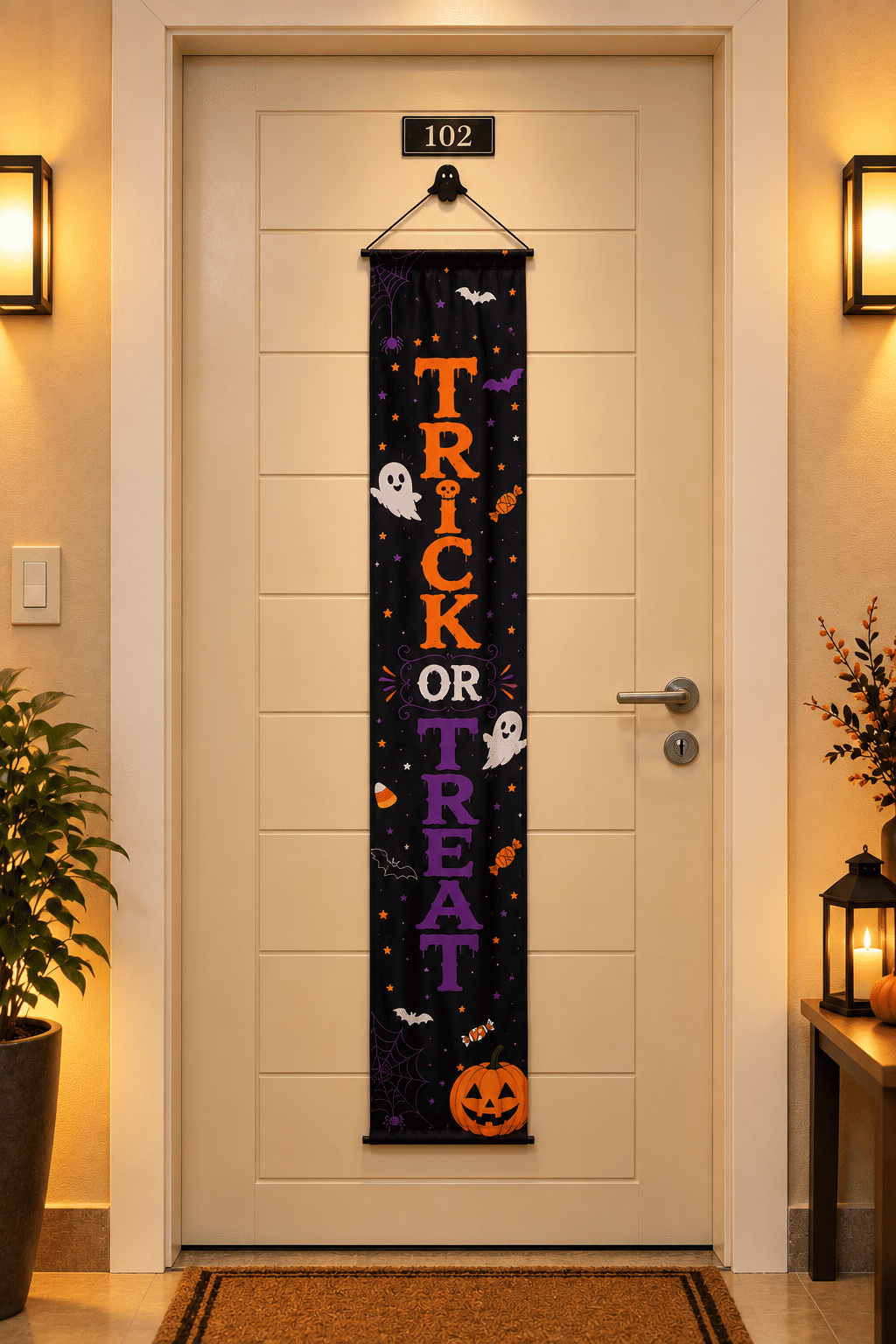 Banner Decorativo Halloween Trick or Treat 1,75 m com Gancho Banner Decorativo Halloween Trick or Treat 1,75 m com Gancho