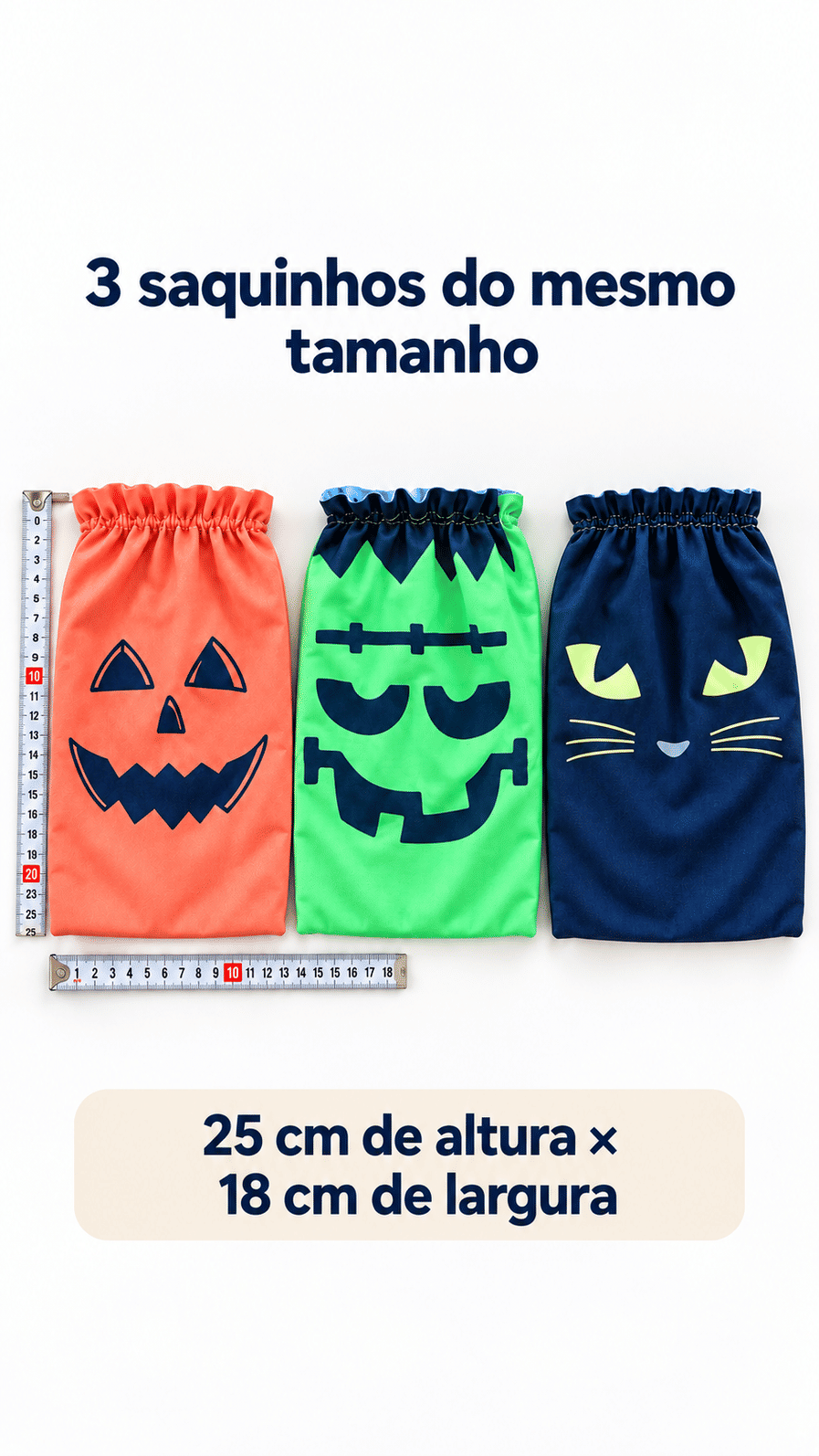 Kit 3 Porta-Doces Halloween Abóbora-Frankstein-Gato Preto | Yool Kit 3 Porta-Doces Halloween Abóbora-Frankstein-Gato Preto | Yool
