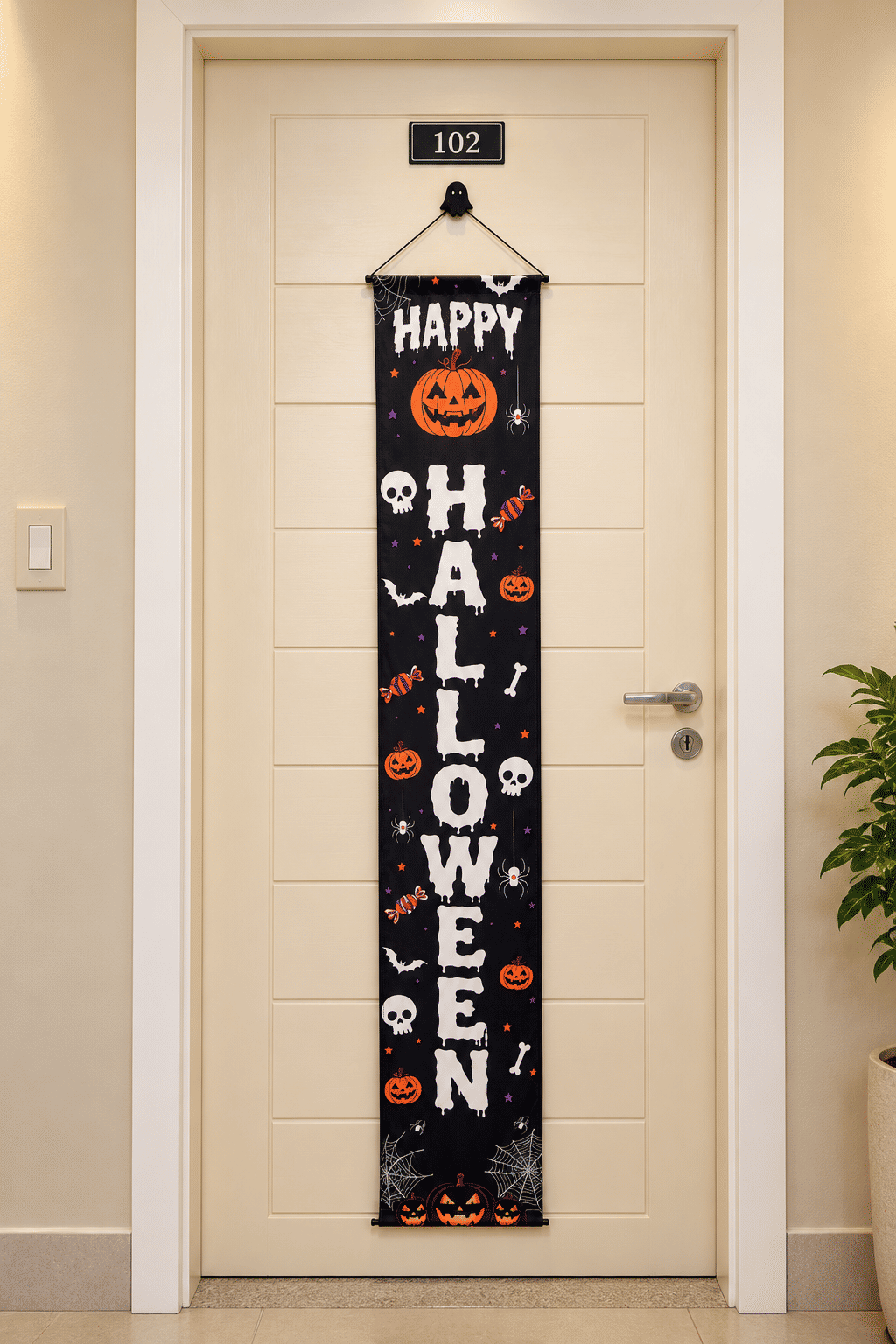 Banner Decorativo Halloween Happy Halloween 1,75 m com Gancho