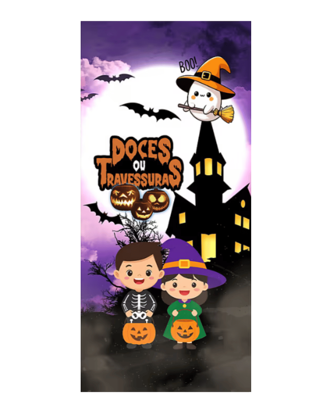 Kit 05- Halloween Doces ou Travessuras Treak or Track— 1 Capa de Porta + 4 Capas de Almofada 45x45 Kit 05- Halloween Doces ou Travessuras Treak or Track— 1 Capa de Porta + 4 Capas de Almofada 45x45