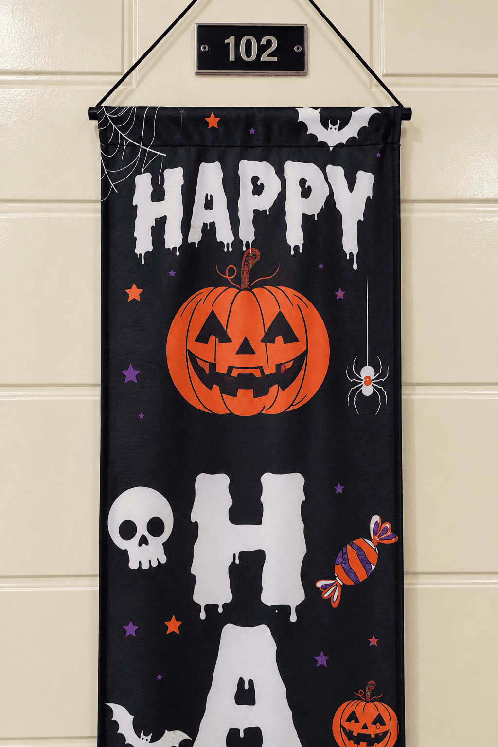 Banner Decorativo Halloween Happy Halloween 1,75 m com Gancho