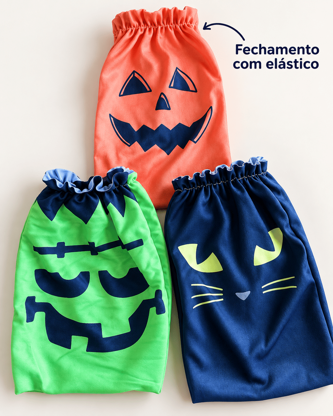 Kit 3 Porta-Doces Halloween Abóbora-Frankstein-Gato Preto | Yool Kit 3 Porta-Doces Halloween Abóbora-Frankstein-Gato Preto | Yool