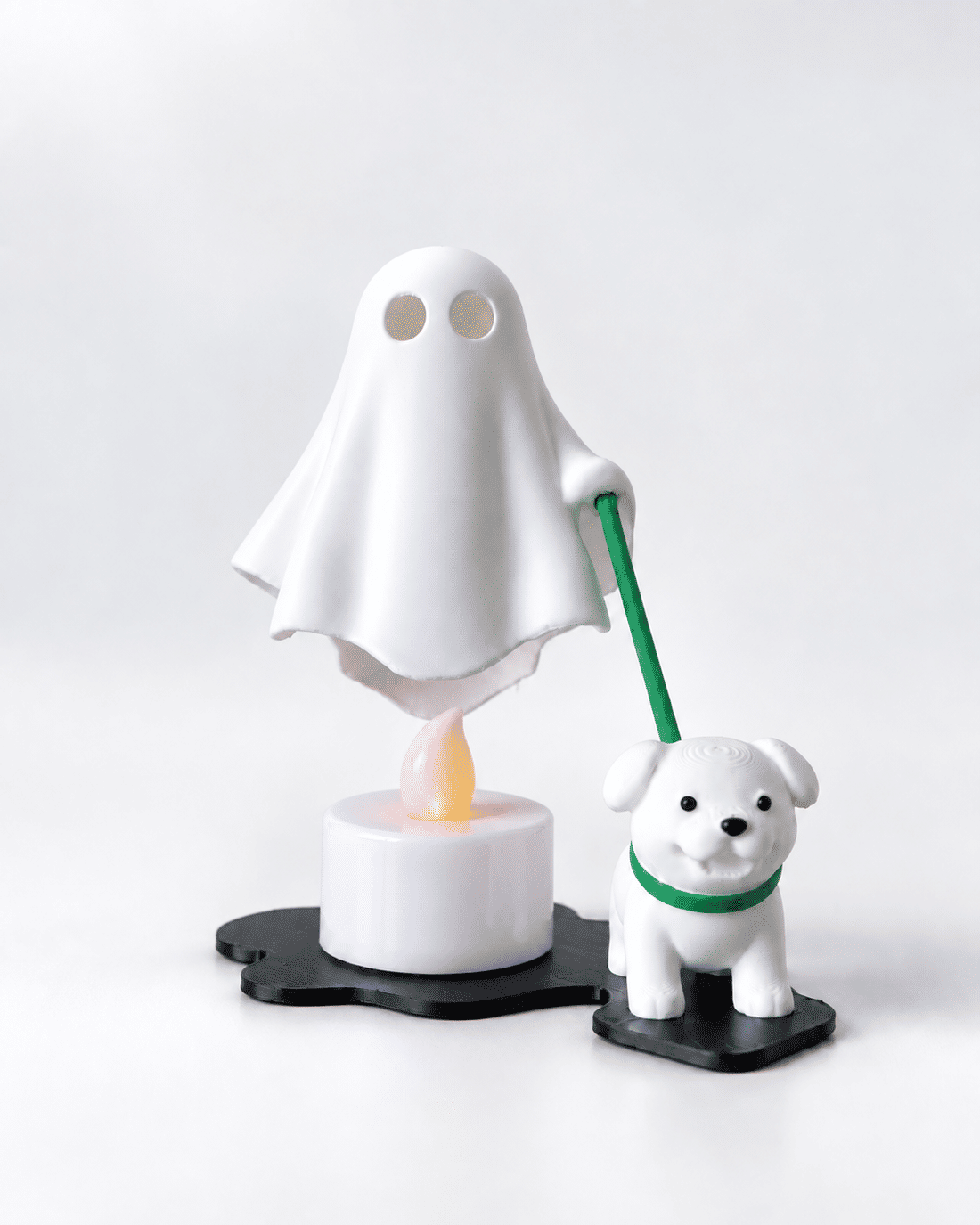 Fantasma com Cachorrinho e Luminária Halloween em Impressão 3D