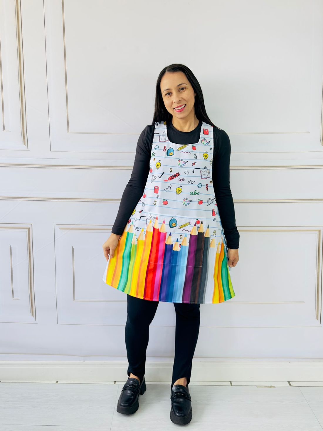 Avental Japonês para Professor estampa Lápis Avental Japonês para Professor estampa Lápis