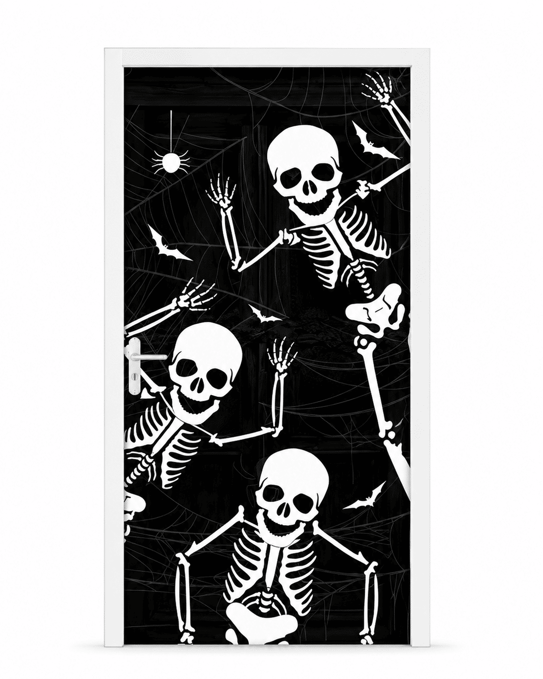 Kit 02- Halloween Esqueleto muito Louco — 1 Capa de Porta + 4 Capas de Almofada 45x45
