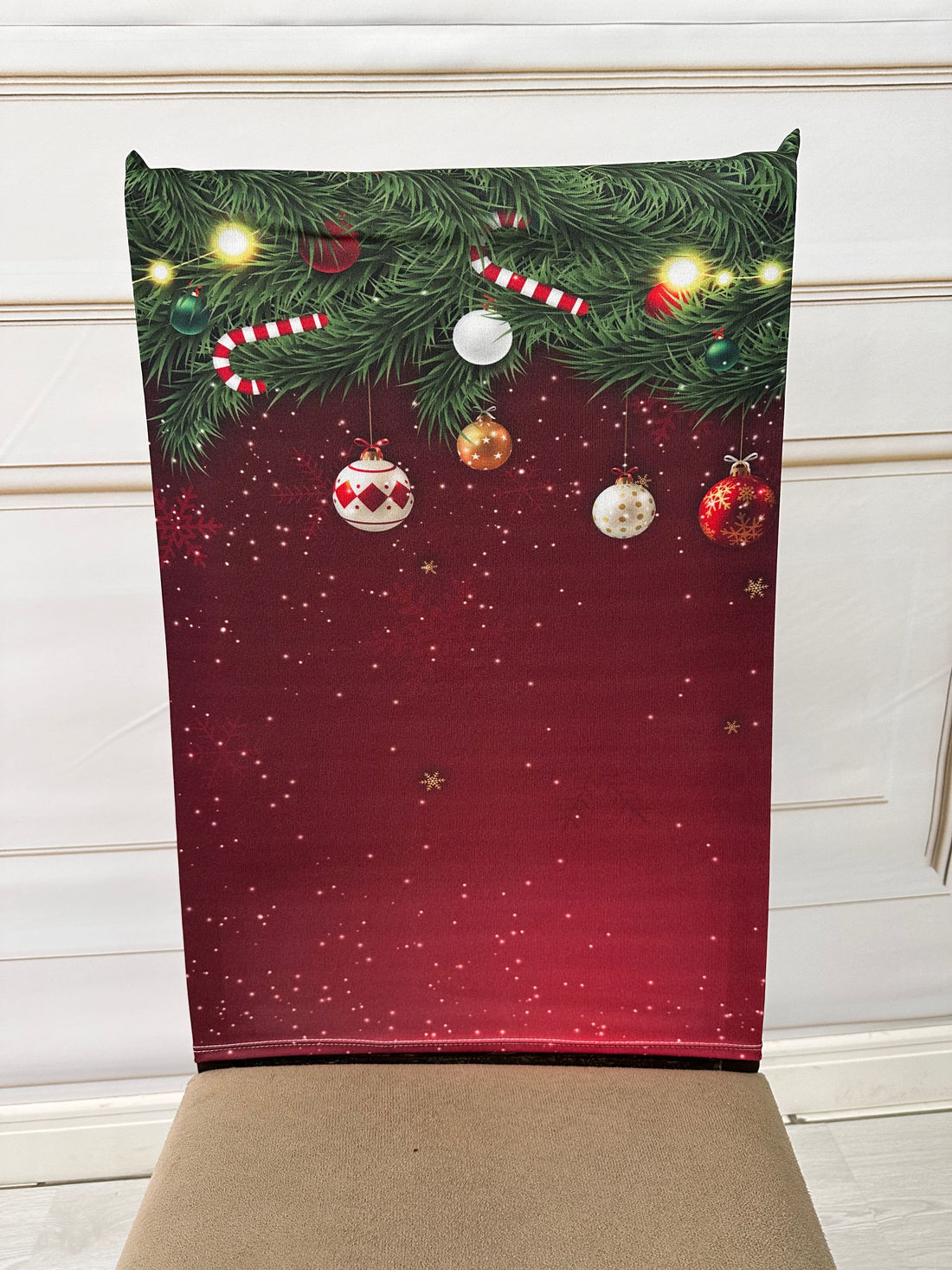 KIT COM 4 Capa de Cadeira Decorativa Natal VERMELHO KIT COM 4 Capa de Cadeira Decorativa Natal VERMELHO