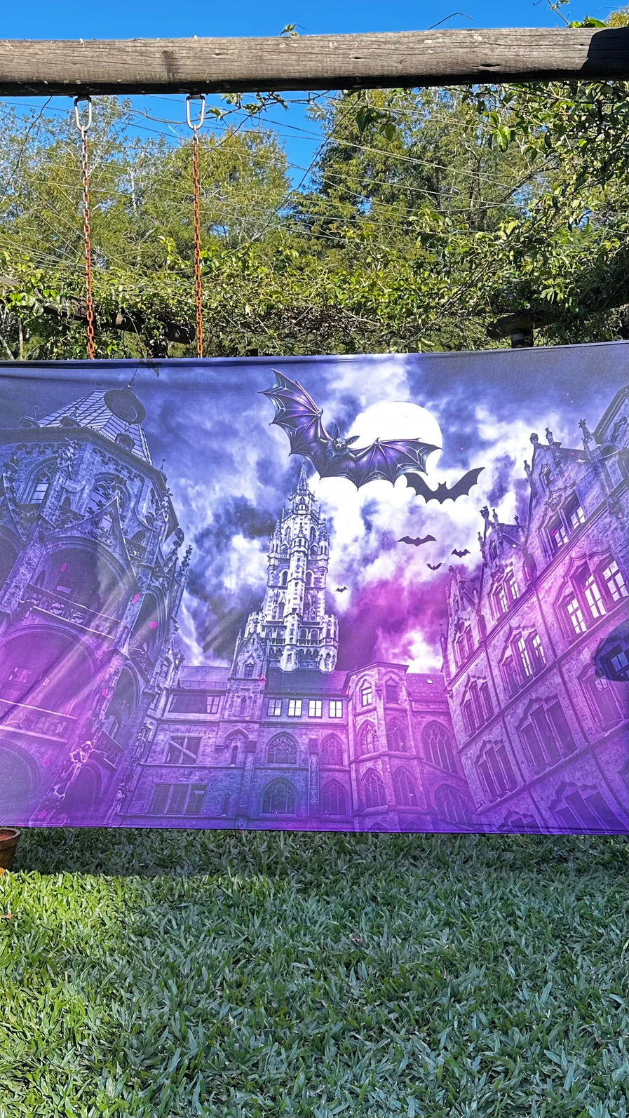 Painel Retangular Halloween Morcego Sombrio 2,20 X 1,50